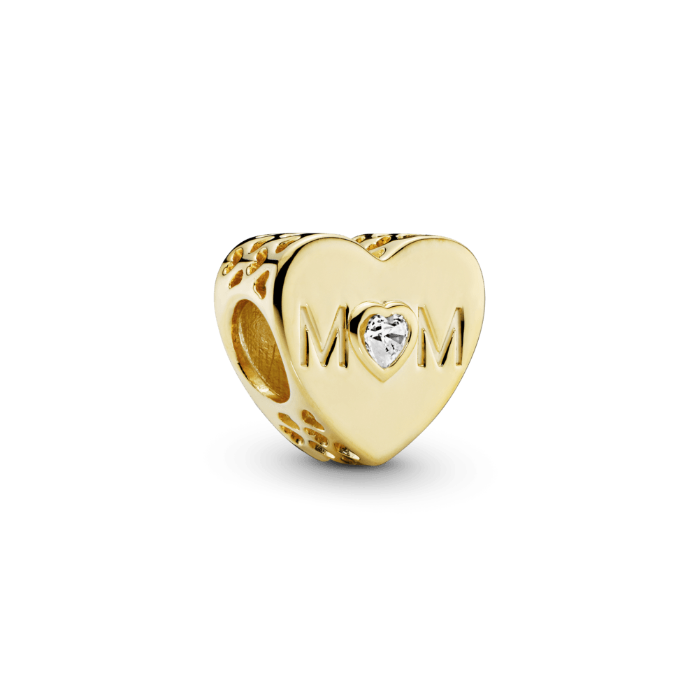 Charm Corazón De Mamá Centellante dorado