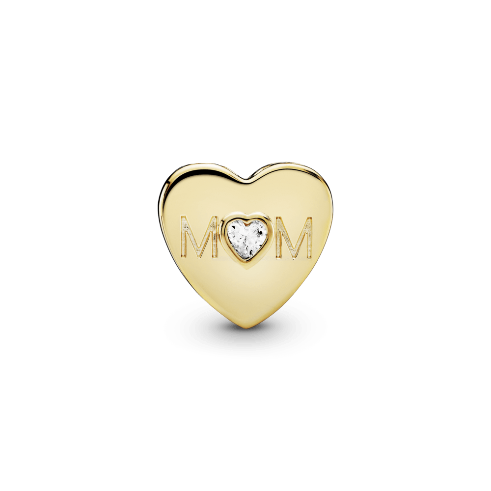 Charm Corazón De Mamá Centellante dorado