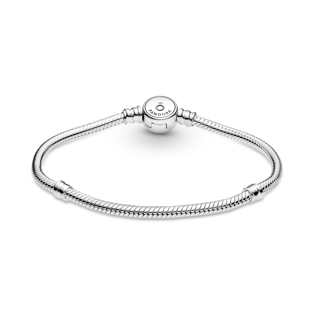Brazalete Momentos Cadena de Serpiente con broche de disco Azul brillante