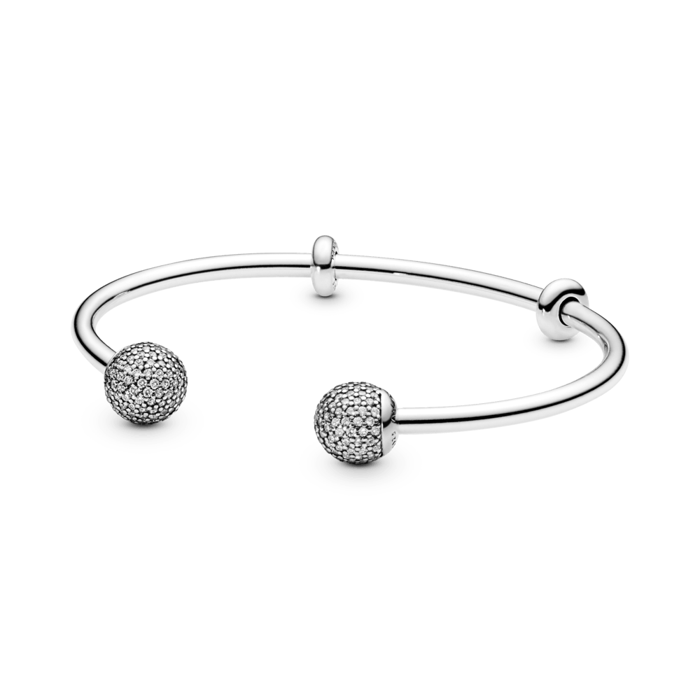 Brazalete rígido Momentos Abierto de Pavé redondo y brillante