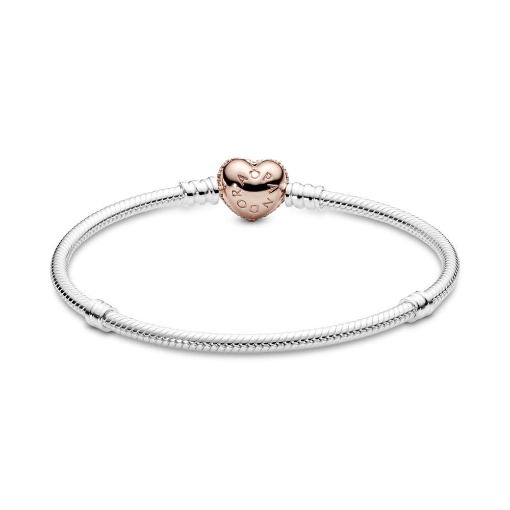 Brazalete Momentos de serpiente con broche brillante dorado de Corazón