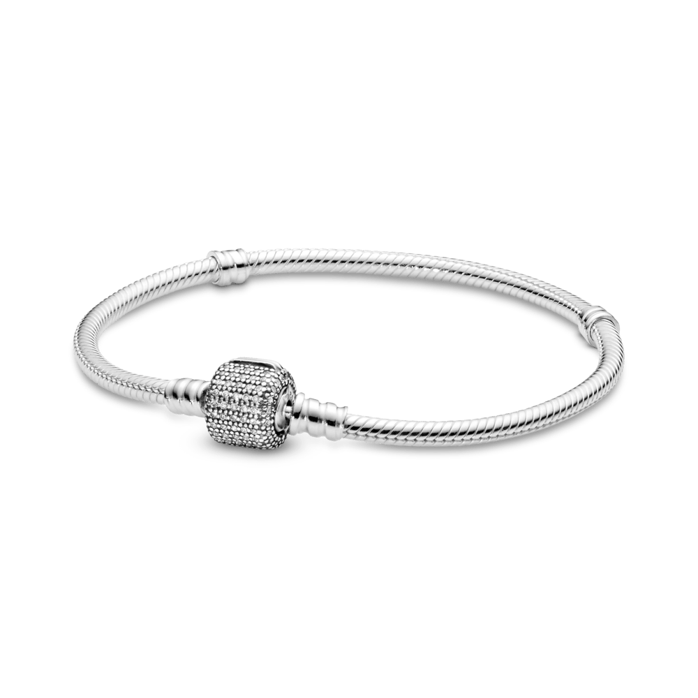 Brazalete Momentos Cadena de Serpiente con broche de Pavé brillante