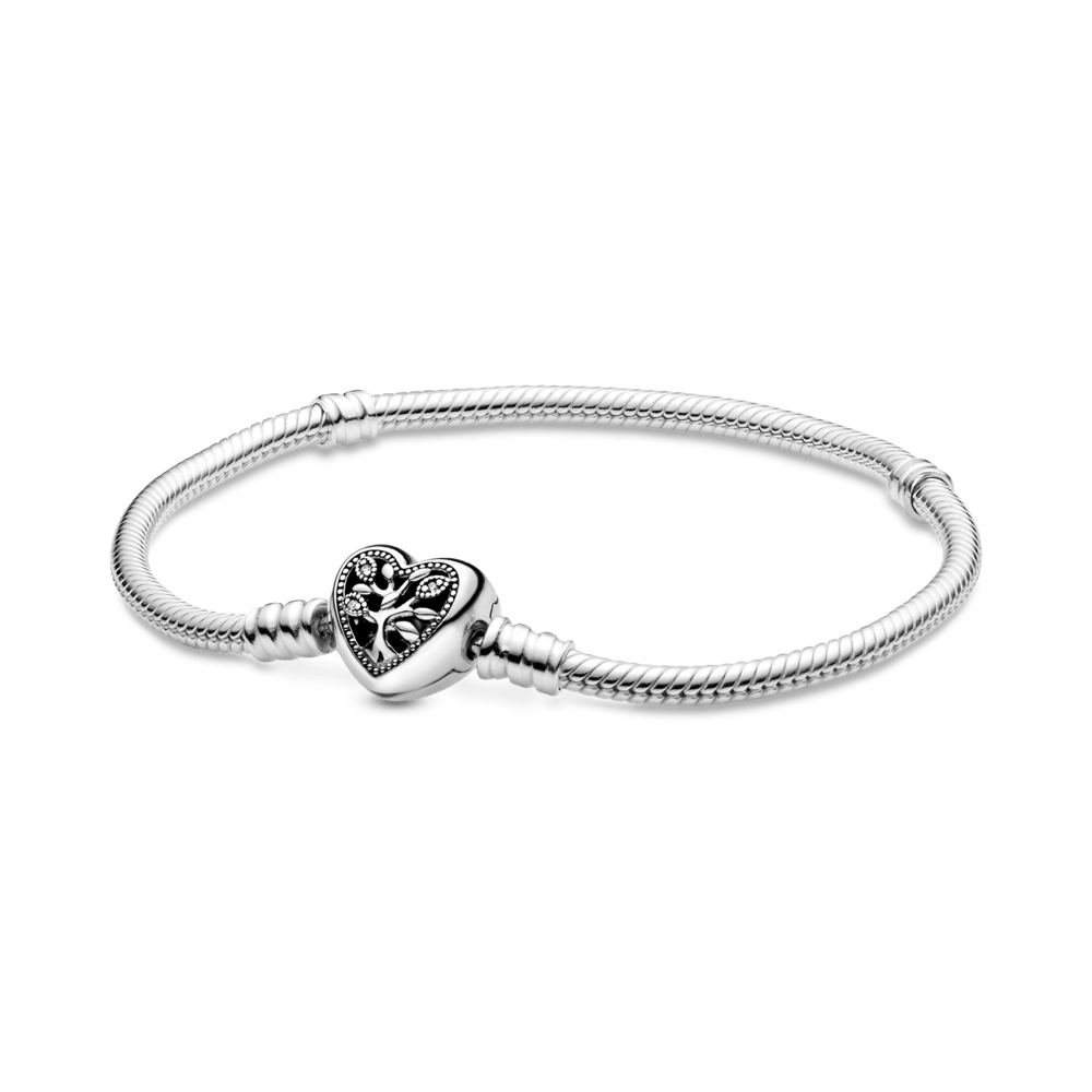 Brazalete Momentos Cadena de Serpiente con broche de Corazón Familia