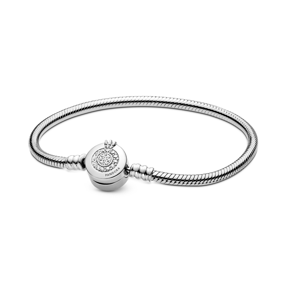 Brazalete Momentos Cadena de Serpiente con broche de Corona brillante