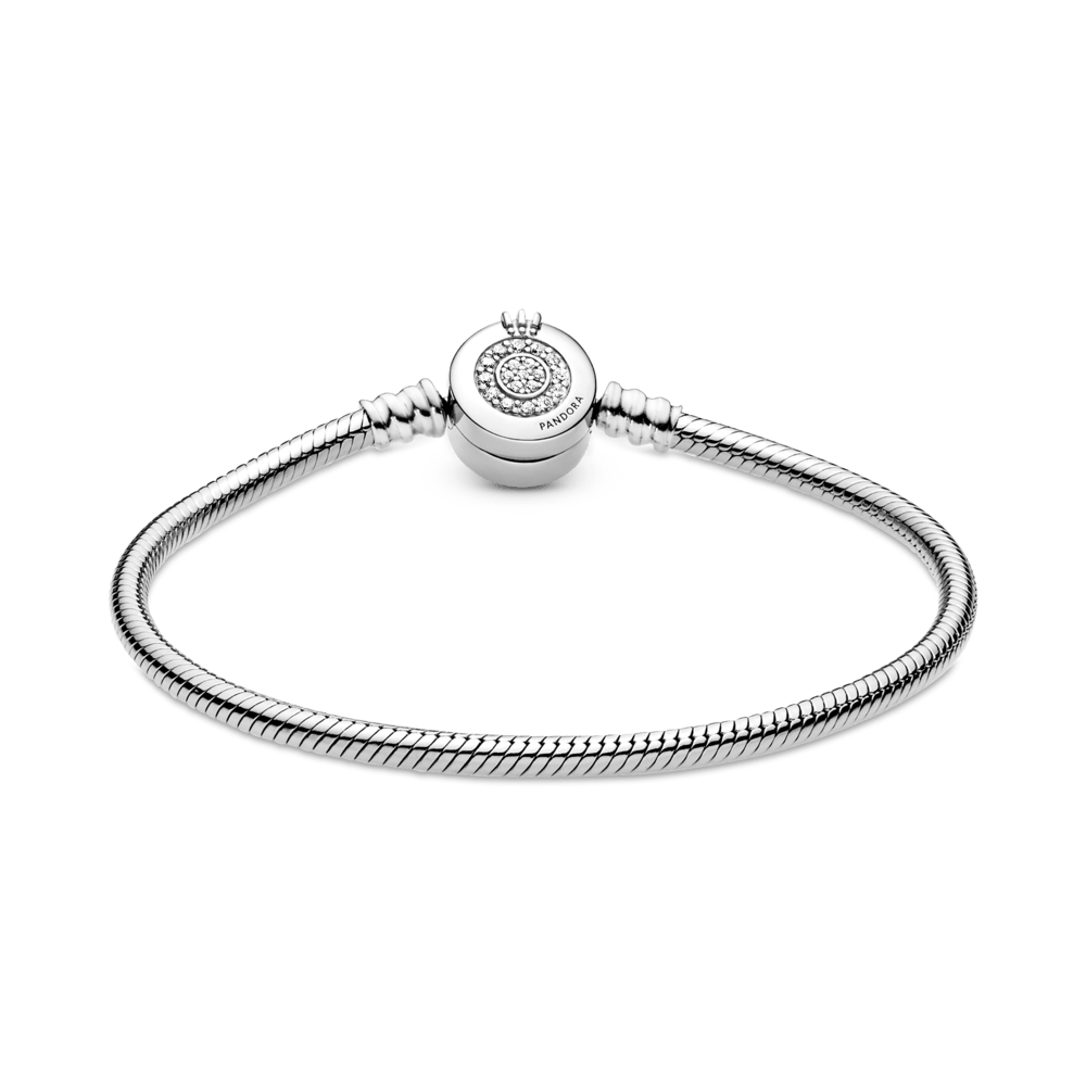 Brazalete Momentos Cadena de Serpiente con broche de Corona brillante