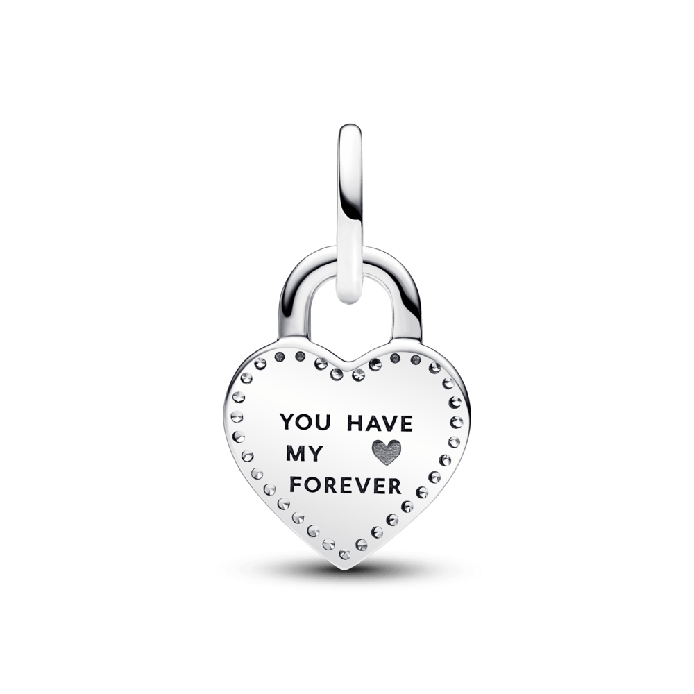 Charm Colgante Doble Corazón Candado