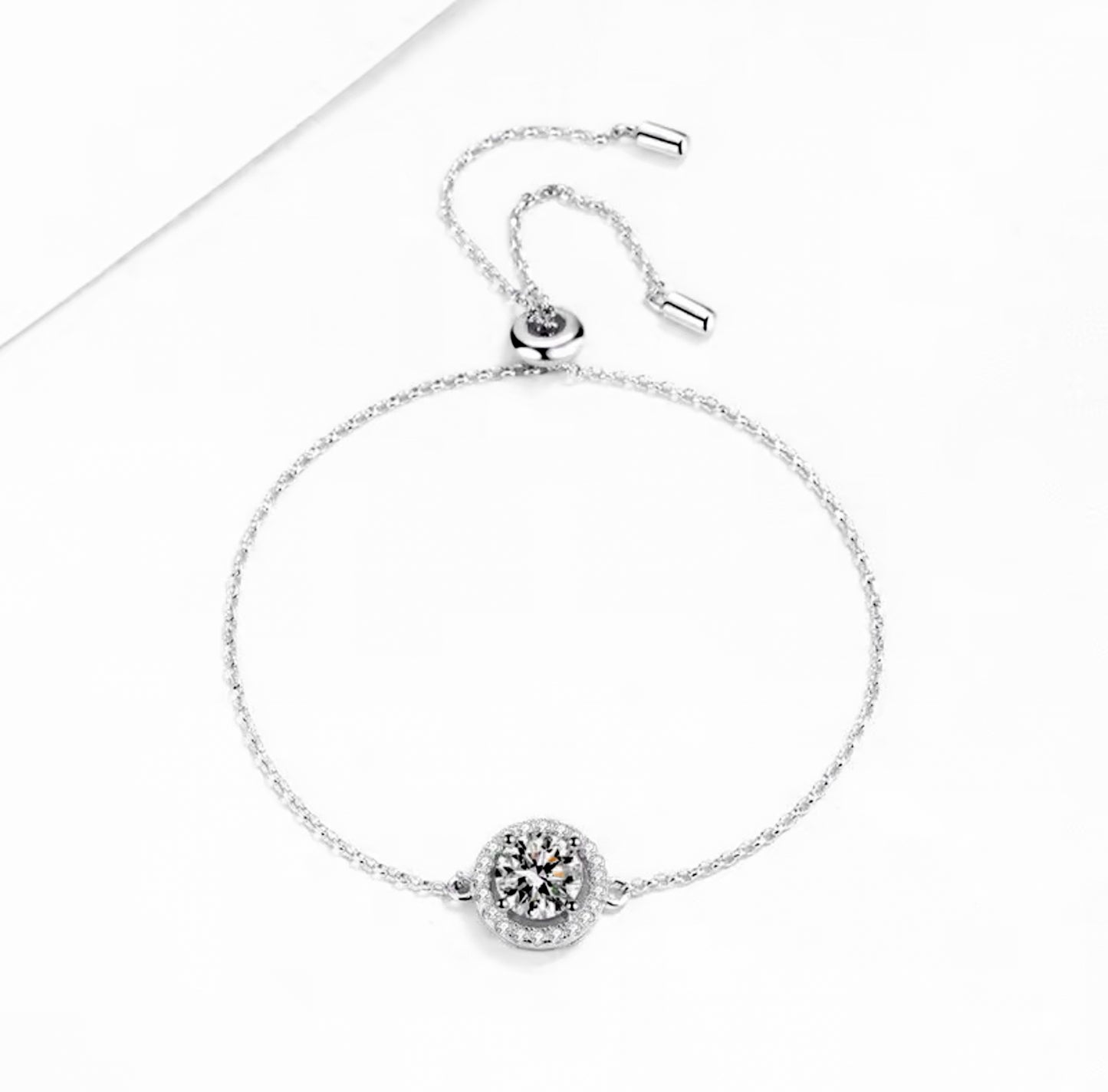 Pulsera de Moissanita de 6.5 mm en forma Circular