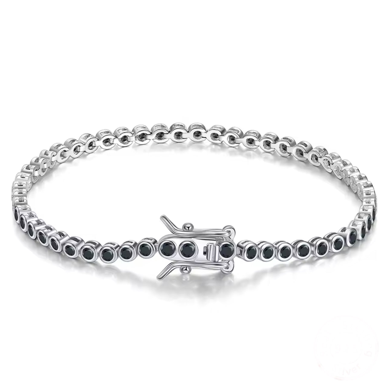 Pulsera con Zirconias Negras Circulares