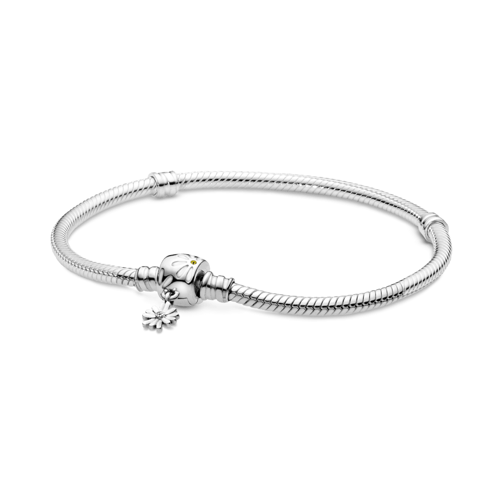 Brazalete Momentos Cadena de Serpiente con broche de Margarita