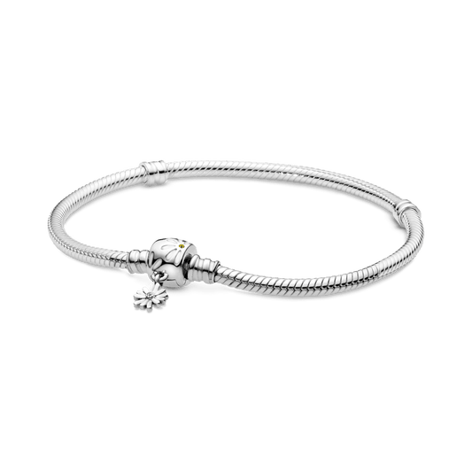 Brazalete Momentos Cadena de Serpiente con broche de Margarita