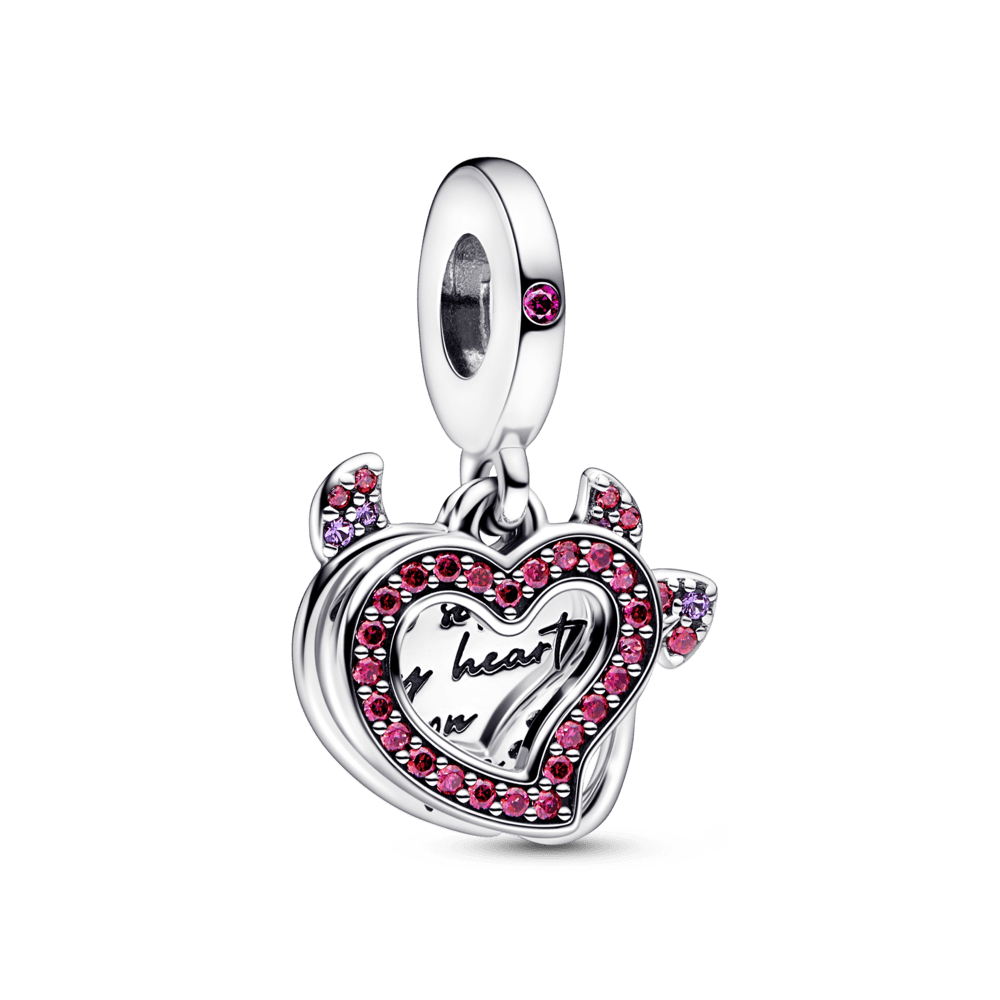 Charm colgante doble Corazón malvado