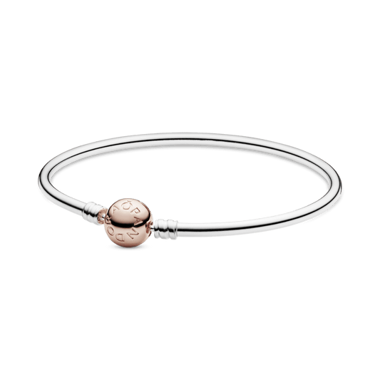 Brazalete Momentos rígido con broche Redondo en Oro Rosa