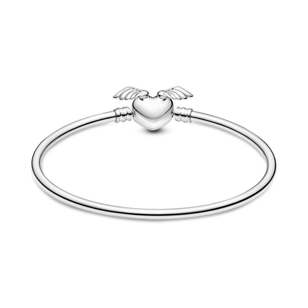 Brazalete rígido Momentos con broche de Corazón con Alas