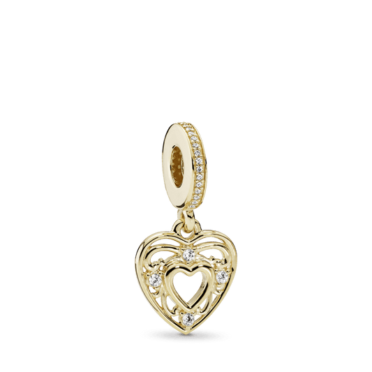 Charm colgante de Corazón romántico dorado