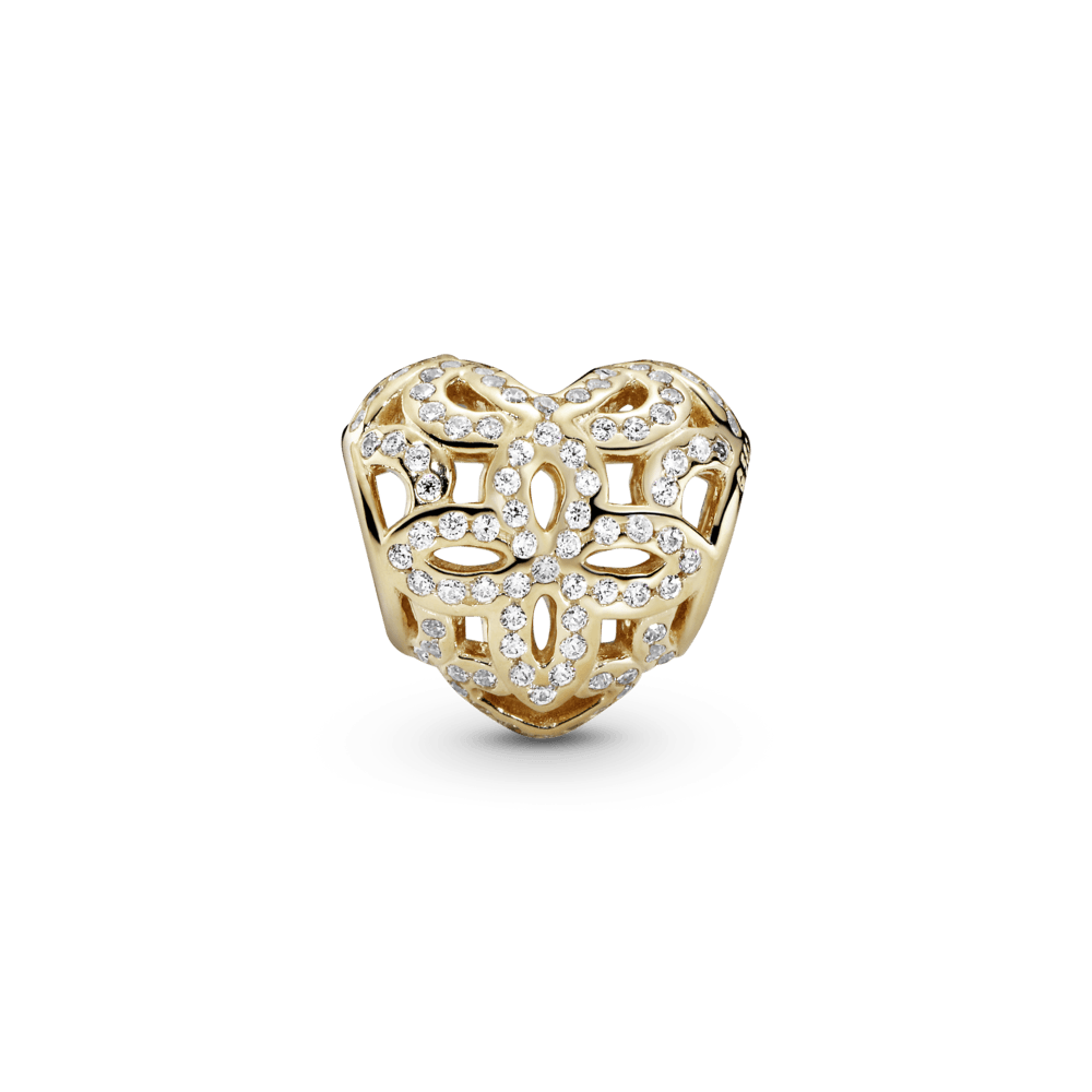 Charm Corazón dorado con zirconias