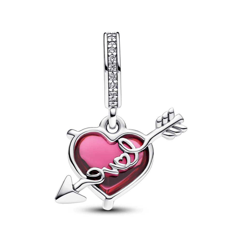 Charm Colgante Corazón Rojo y Flecha