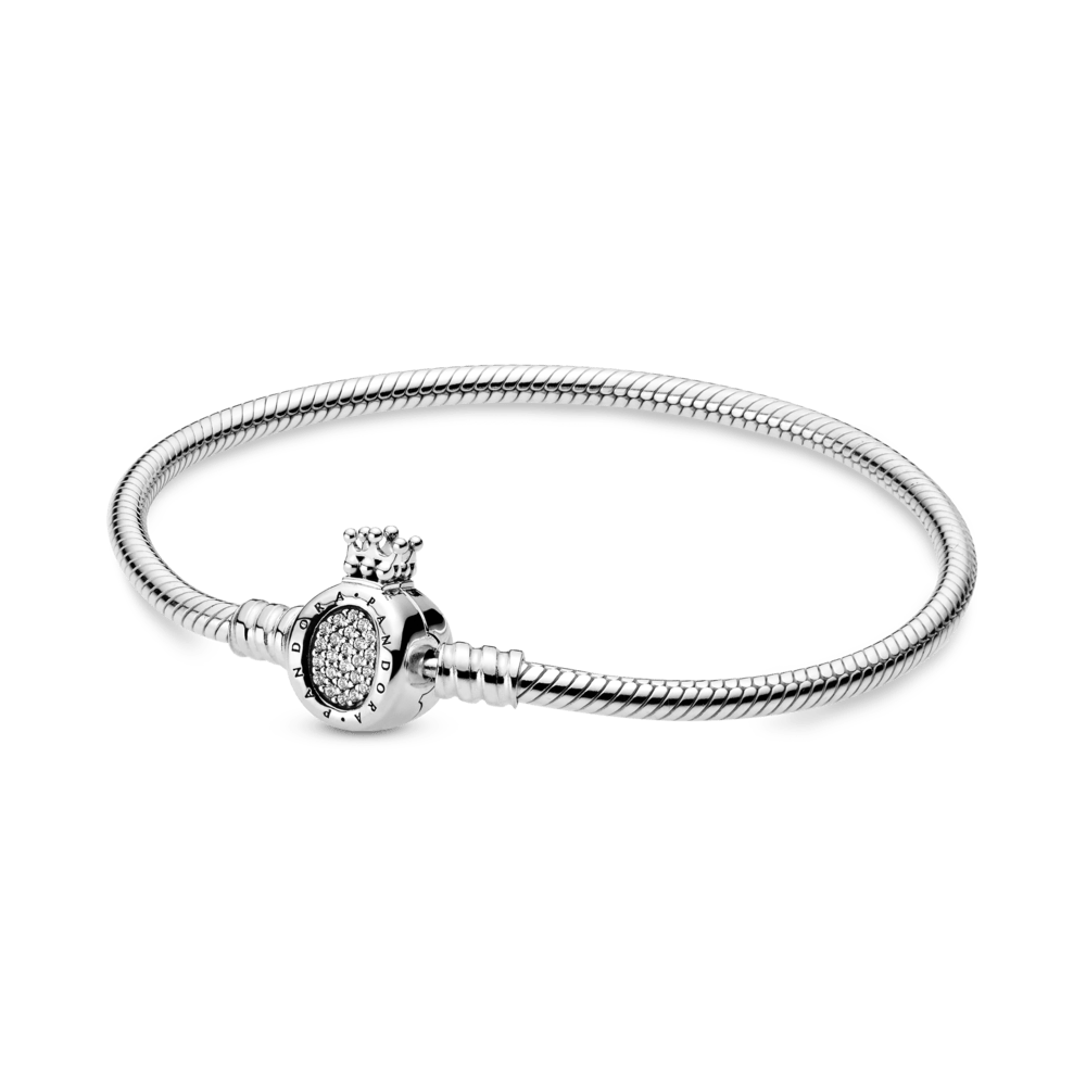 Brazalete Momentos Cadena de Serpiente con broche en forma de O y Corona