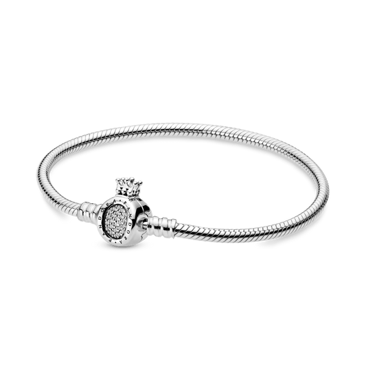 Brazalete Momentos Cadena de Serpiente con broche en forma de O y Corona