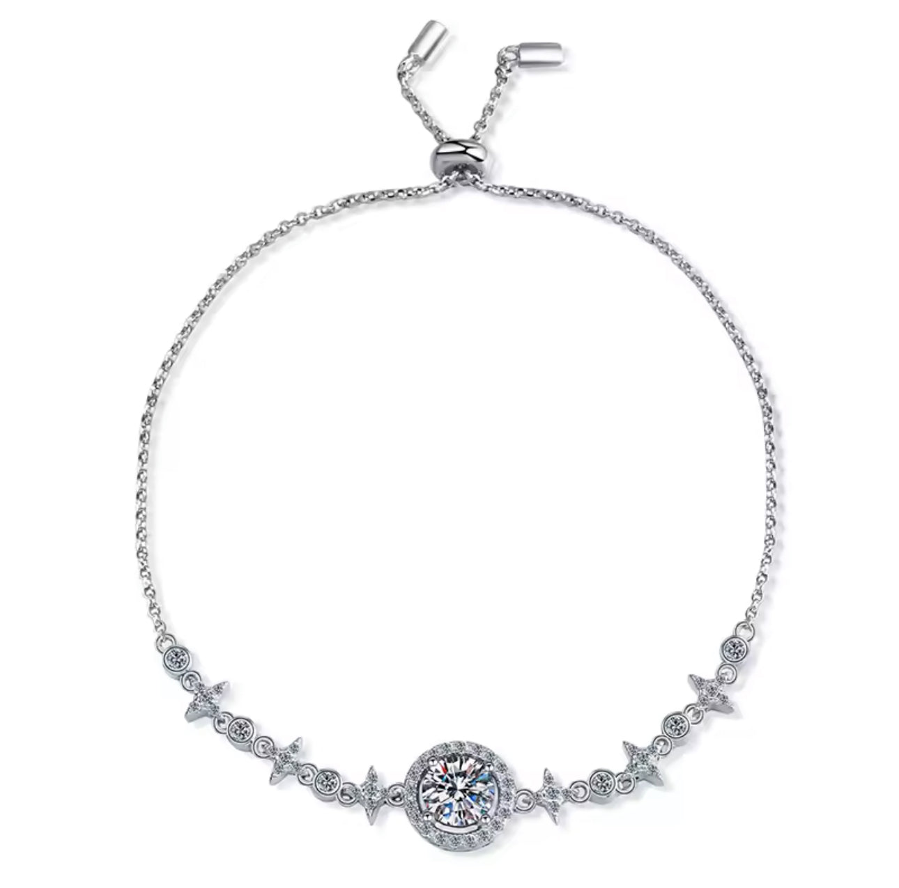 Pulsera de Moissanita de 6.5 mm en forma Circular