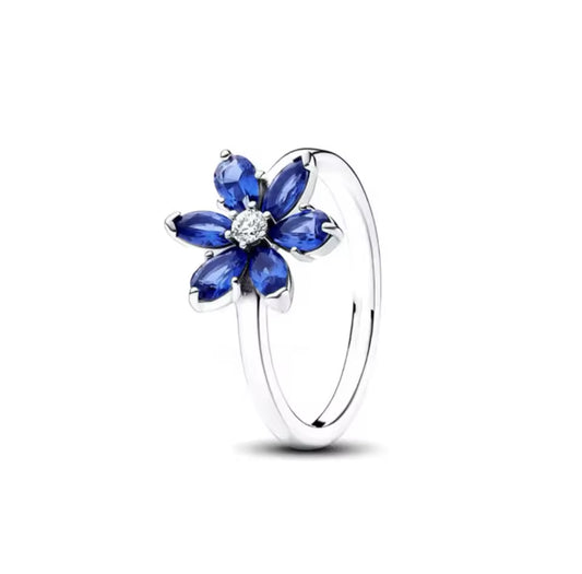 Anillo con Flor Azul