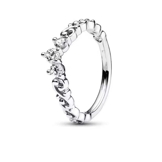 Anillo Tiara Princesa Plata