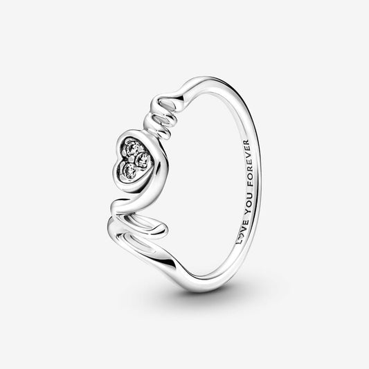 Anillo Mom con forma de Corazón plata