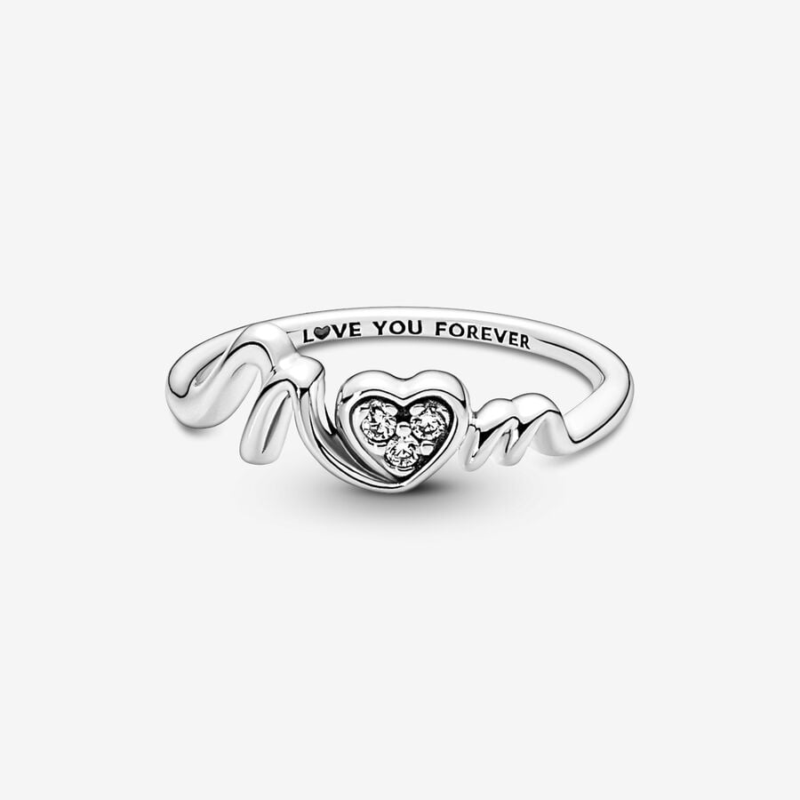 Anillo Mom con forma de Corazón plata